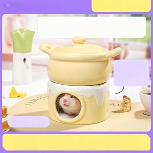 Nid en céramique pour hamster - Igloo rafraîchissant pour l'été et anti-chaleur - Design mignon - Gamelle anti-renversement et cachette pour petits animaux - Product Image 5