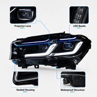 Ensemble de phares LED BK pour BMW X5 2014-2018, accent bleu, double couleur, DRL, projecteur quadruple, clignotant séquentiel, plug and play