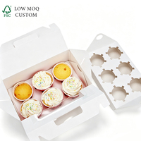 Boîte à cupcakes recyclable et écologique avec poignée, boîte cadeau en carton multi-tailles avec logo personnalisé
