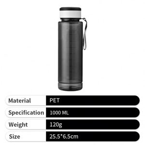 Bouteille de sport portable en plastique 2026, grande capacité 1000 ml, sans BPA, avec corde - Product Image 4