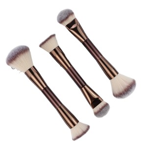 Ensemble de pinceaux de maquillage à double extrémité, face plate, vegan, synthétique doux, pour fond de teint liquide, anticernes, blush, poudre, pinceau cosmétique - Product Image 1