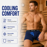 Ropa Interior Refrigerante para Sauna con 2 Paquetes de Gel Removibles, para Recuperación Postoperatoria, Alivio Deportivo, Alivio del Calor de Verano, Calzoncillos Tipo Bóxer OEM