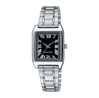 Montre homme personnalisable en acier inoxydable, mouvement quartz, bracelet en cuir, décorations gothiques à pointes carrées, 41 mm, chiffres romains, logo personnalisé