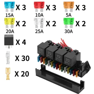 15 Way Fuse Relay Box Waterproof ATC/ATO Fuse Holder 5 Pin Relay Socket Automotive Fuse And Relay Box With Wire For Auto Car