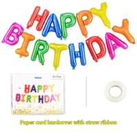 Ensemble de ballons en aluminium de 16 pouces « Joyeux Anniversaire » avec lettres anglaises pour fête d'enfants et premier anniversaire de bébé