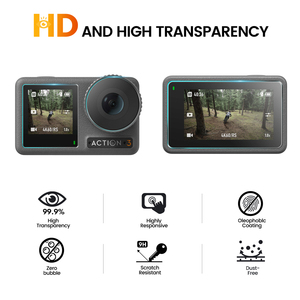 STARTRC-cubierta protectora para lente de cámara, Protector de pantalla de vidrio templado para <span class=keywords><strong>DJI</strong></span> <span class=keywords><strong>Osmo</strong></span> <span class=keywords><strong>Action</strong></span> 3, accesorios de pantalla táctil delantera y trasera - Product Image 2