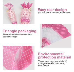 Sacs coniques transparents pour bonbons, sacs triangulaires en plastique, impression colorée, emballage de bonbons personnalisé, scellage thermique sécurisé, vente chaude - Product Image 5