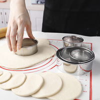 5-delige set koekjesvormpjes van roestvrij staal, ronde biscuitvormpjes, deegvormpjes voor cake, gebak, fruit, taart, mousse, voor bakken en in de keuken