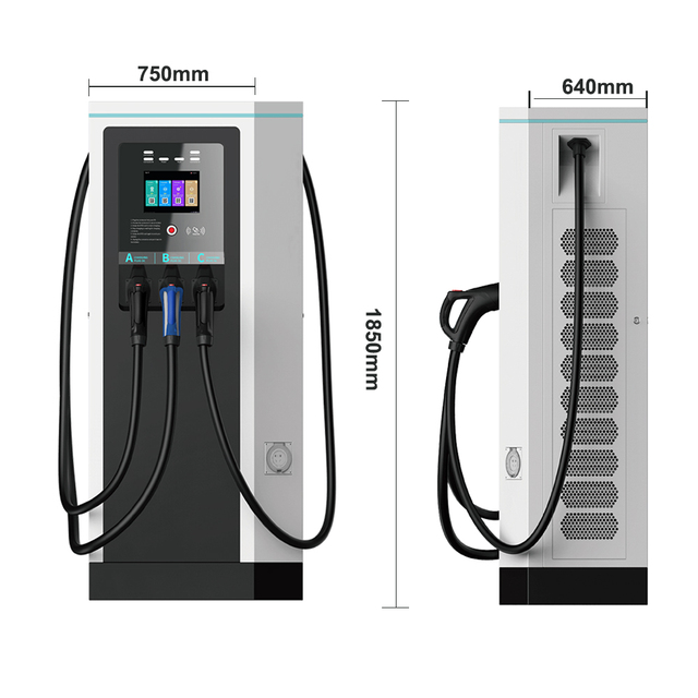 New Hot Sale Large Scale Three Guns Fast AC/DC 3-IN-1 60KW 400V Commercial EV Charger with ChadeMO/GBT/CCS Connectors OCPP 1.6J