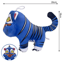 Peluche chat monstre bleu mignon et effrayant, jouet en peluche personnalisé OEM, décoration animale en peluche, porte-clés en peluche 10 cm