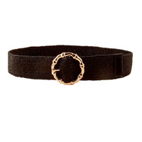 Paille PP tissée haoyu avec robe décorative d'été ceinture noire élastique sans poinçon
