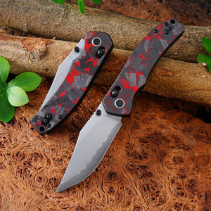 GT-T0042-6 अनुकूलन योग्य लाल कार्बन फाइबर हैंडल फोल्डिंग पॉकेट चाकू VG-10 उच्च कठोरता सामरिक चाकू - Product Image 5