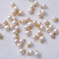 Pendentif en perle d'eau douce naturelle de 6 mm, rond et ovale, pour la création de bracelets, colliers, boucles d'oreilles ou décorations de pendentifs.