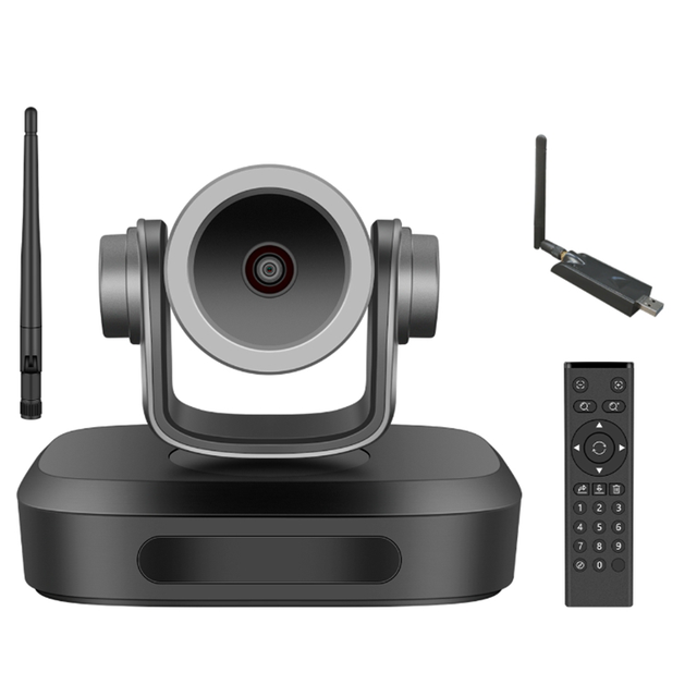 GUCEE G07-1080P 2.4G Optical Zoom Auto Focus Wireless PTZ Full HD CMOS Sensor 135 Wide Angle Webcam with Omni Microphone