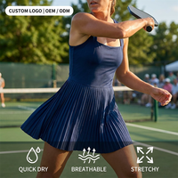 Robe de pickleball pour femme à séchage rapide avec logo personnalisé, short intégré, taille haute, coupe ajustée, vêtements de sport pour club et entraînement