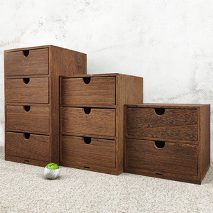 Chinese Style Wooden <b>Storage</b> <b>Box</b> Multi Layer Paulownia Wood Desktop Organizer With Partitions Office Use - Product Image 4