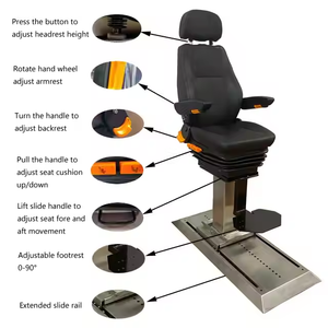 Siège <span class=keywords><strong>de</strong></span> <span class=keywords><strong>capitaine</strong></span> marin avec colonne en alliage d'aluminium design ergonomique siège marin piédestal rotatif réglable en angle chaise pilote - Product Image 4