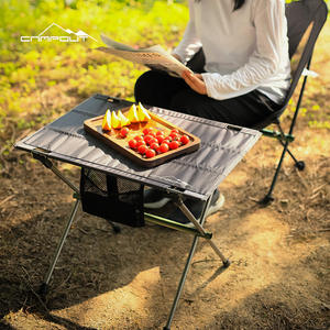 Table pliante de camping Campout 56,2x42x47,5 cm en alliage d'aluminium, portable pour pique-nique et plage, grise, rectangulaire - Product Image 3
