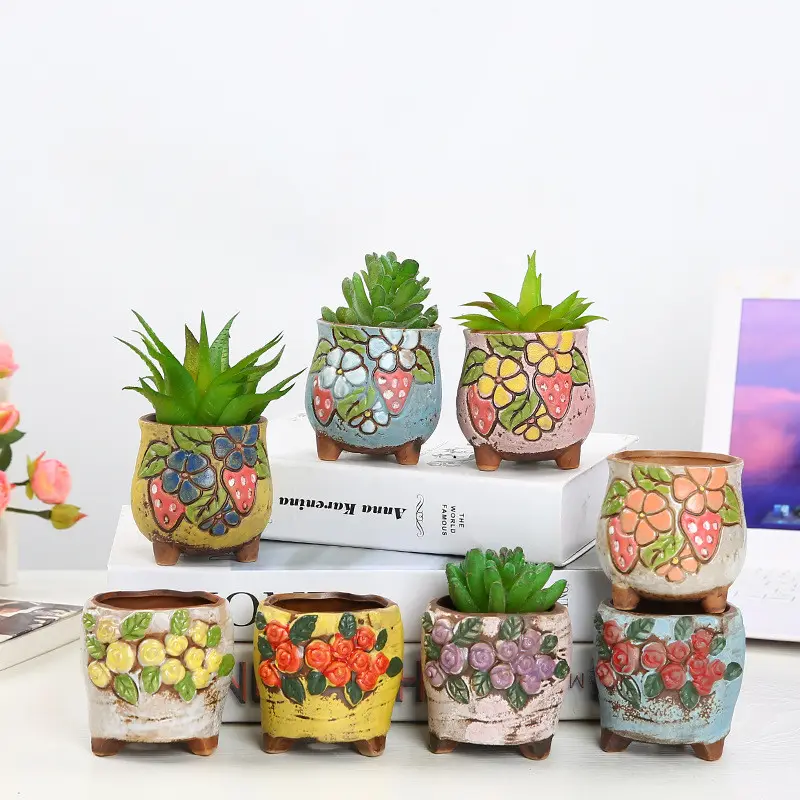Hand Painted Stylish Home Decoration Gift Ceramic Pots For Indoor Plants Flower Pot Succulent