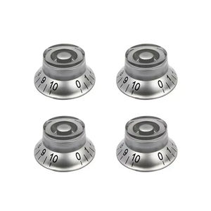 Boutons de commande argentés pour volume et tonalité, pour pédales d'effets AMP, pour guitares <span class=keywords><strong>ST</strong></span> LP SG - Product Image 1