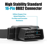 OBD2 kabel ekstensi 16 Pin OBD2 Splitter, adaptor kabel 1 pria dan 2 wanita, desain datar tahan lama