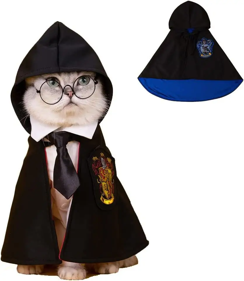 Amazon Halloween Pet Costumes For Dogs And Cats Cape Harry Potter Cape Magic College Shawl Pet Clothes