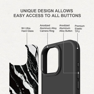 Coque personnalisée antichoc en <span class=keywords><strong>verre</strong></span> <span class=keywords><strong>trempé</strong></span> anti-jaune, <span class=keywords><strong>motif</strong></span> marbre noir, coque de téléphone magnétique pour iPhone 16 Pro Max - Product Image 5
