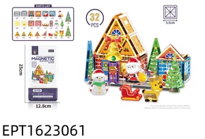 Jouets magnétiques en plastique EPT Noël 5,5 cm, ensemble de construction magnétique pour enfants, blocs de construction éducatifs STEM, tuiles, à partir de <span class=keywords><strong>3</strong></span> ans - Product Image 4