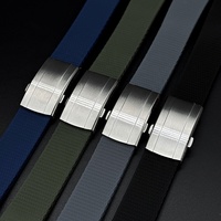 Bracelets de montre en caoutchouc texturé en nylon tressé 18mm 19mm 20mm 21mm 22mm, bracelet de montre FKM de luxe avec fermoir réglable