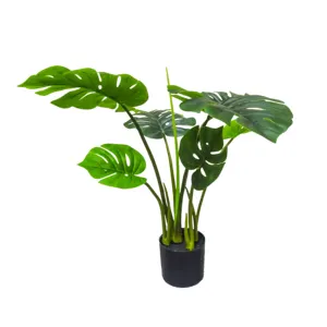 Kunstmatige Monstera Deliciosa Plant 20 "29'' Tropische Palmboom, Perfecte Nep Zwitserse Kaasplant Voor Thuis Deco