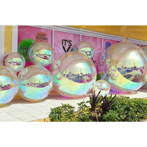 Globo inflable de Navidad para eventos, fiesta, gran burbuja sellada de Pvc brillante, bola iridiscente, esfera metálica, Bola de espejo inflable - Product Image 5
