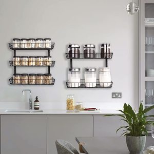 Grande capacità 9 strati in metallo <span class=keywords><strong>da</strong></span> <span class=keywords><strong>parete</strong></span> cucina porta spezie Rack portaoggetti per ampolla - Product Image 4