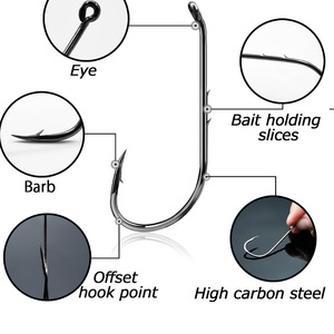 ตะขอเดี่ยวเหล็กคาร์บอนสูงยาวพิเศษสำหรับตกปลาทะเลน้ำเค็มสำหรับปลาเทราท์ปลาเทราท์เหยื่อสดเหยื่อตกปลาทูน่า - Product Image 3