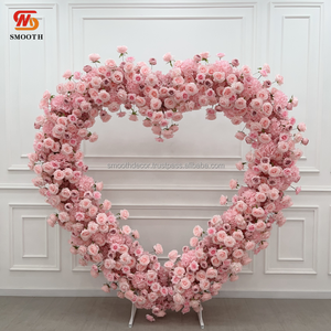 Arco de Flores Artificiales Rosa Bebé, Diseño de Corazón de Flores de Seda, Hecho a Mano, Moderno, para Propuesta de Matrimonio, Ecológico - Product Image 4