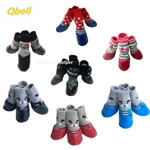 Qbellpet New Outwear Hot Sale Stain Resistant Cat Booties Waterproof Dog Sock Anti Slip Pet Shoes Socks For Dogs Cats