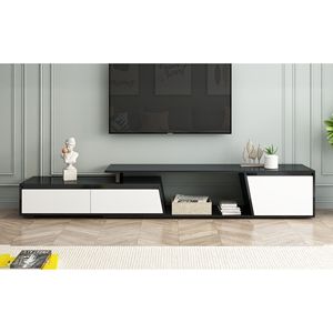 Modern Minimalist Wooden <b>TV</b> <b>Stand</b> with Extendable Design, 2 Drawers, Floor Mount, for Living Room, Fits <b>TVs</b> Up to 100'', DB U-Ca - Product Image 5