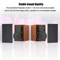 Enceintes d'étagère actives 100W RMS sans fil avec woofer de 5,25 pouces, tweeter à dôme en soie, éclairage LED RVB pour téléviseur, ordinateur, cinéma maison