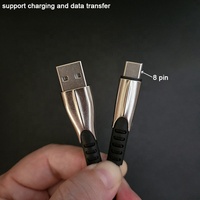 Popular duradero IOS RGB Macaron colorido plano trenzado Anti enredo USB a cables de alimentación de 8 pines