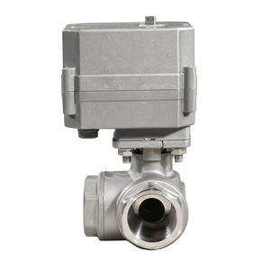 CWX 15N Series DN20 3/4 Inch 3 Way L Port <b>12V</b> <b>DC</b> CR2 2 Wire Auto Return Stainless Steel Electric Water Flow Control Valve - Product Image 4