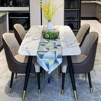 Chaise de salle à manger en cuir minimaliste, design luxueux et léger avec dossier rembourré doux, directement de l'usine