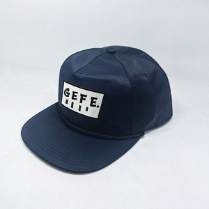 Wholesale Custom 5 Panel Rope Sport <b>Hat</b> High Quality <b>Navy</b> Polyester Woven Patch Logo Snapback Unisex Quick Dry Baseball Cap - Product Image 2