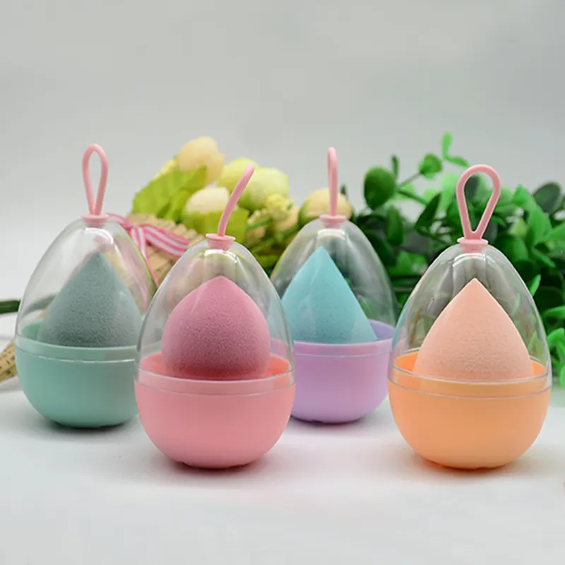 먼지 무료 메이크업 스폰지 홀더 케이스 컨테이너 스탠드 뷰티 화장품 계란 스폰지 주최자