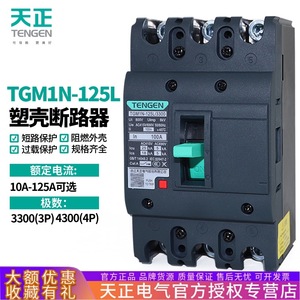 เท็นเก้น ทีจีเอ็ม1เอ็น-125แอล/3300 เซอร์กิตเบรกเกอร์แบบโมลด์เคส 100a 3p ทริปแม่เหล็กแบบเทอร์มอล 415v แรงดันต่ำ - Product Image 5