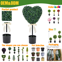 Plante artificielle en pot en forme de cœur en buis de Ruopei, résistante aux UV, pour décoration intérieure et extérieure