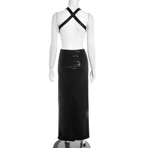 PEEQI J25DS431 Nuovo Abito Lungo Sexy Invernale per Donne, Tinta Unita, Schiena Scoperta, <span class=keywords><strong>Senza</strong></span> <span class=keywords><strong>Maniche</strong></span>, Elegante Abito da Festa - Product Image 6