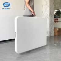 Table pliante rectangulaire en plastique blanc Sinoperfect 4Ft 5Ft 6Ft 8Ft pour événements, banquets de mariage, fêtes, pique-niques, thème ROMANCE