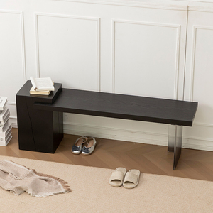Panca Moderna Semplice Quadrata in Legno Massello, Versatile e Silenziosa, per Ingresso, Camera da Letto, Sala da Pranzo e Soggiorno - Product Image 4