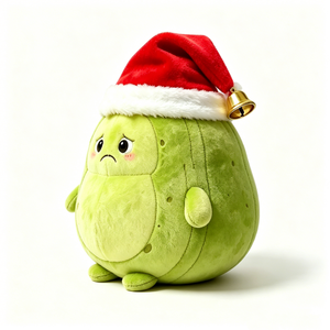 Customize Avocado stuffed <b>animal</b>, Cute avocado plushier, Holiday avocado toy, Santa <b>hat</b> avocado plush - Product Image 3