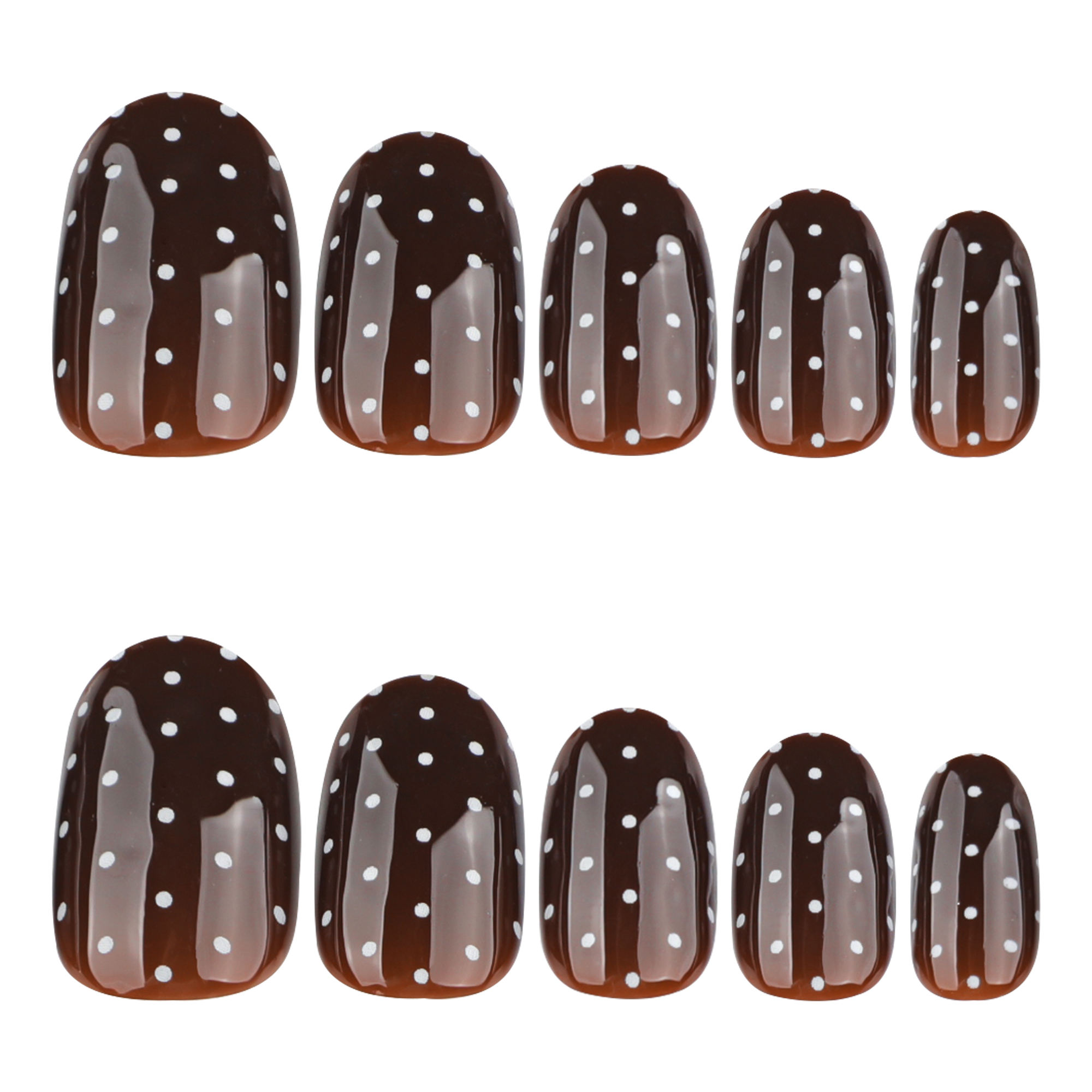 24 Pcs 4063 Short Round Korea Imported Abs Romantic Art Acrylic Press on Nails Artificial Fingernails Candy False Nails