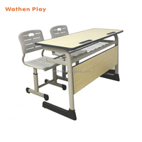 Ensemble de bureau et chaise d'école en plastique de haute qualité, mobilier scolaire moderne et écologique